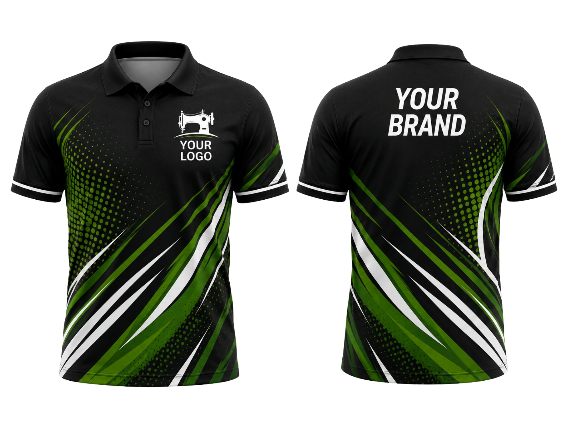 Custom black and green shirt illustration